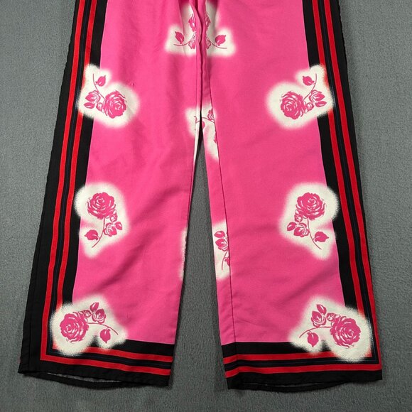 Victorias Secret XS Satin Pajama Lounge Pink Rose Stripe Sides Pull On Sleep Pan - Picture 2 of 8